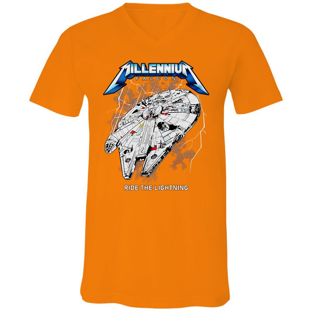 Unisex V-Neck T-Shirt - RGKHBNFY - Orange - 11