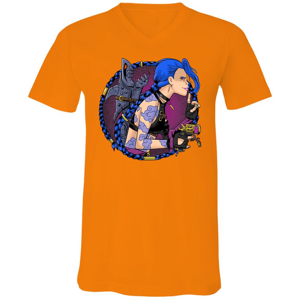 Unisex V-Neck T-Shirt - JU1JJMX5 - Orange - 11