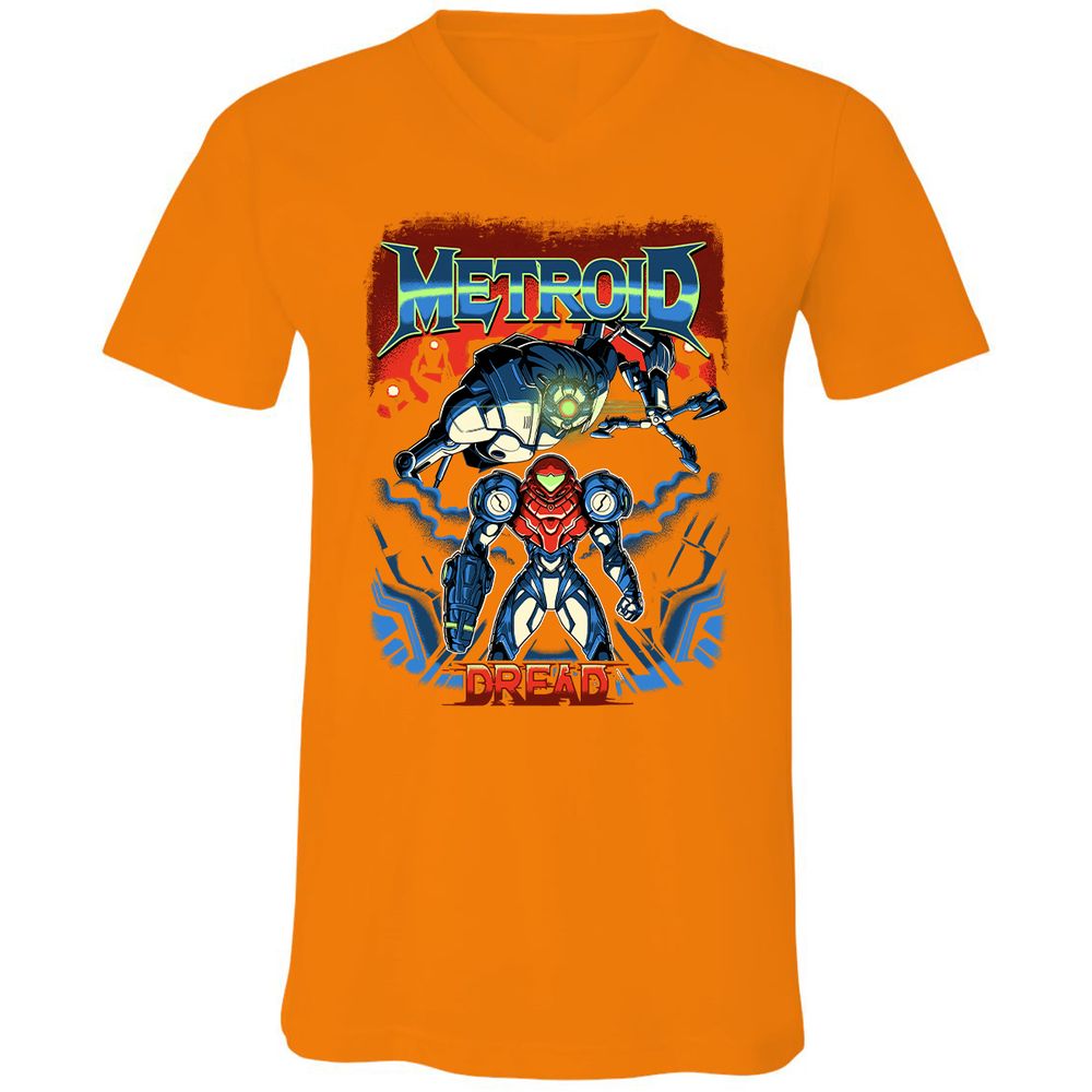 Unisex V-Neck T-Shirt - 37PHZRGR - Orange - 11