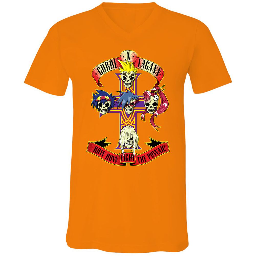 Unisex V-Neck T-Shirt - N5JVQ8EX - Orange - 11