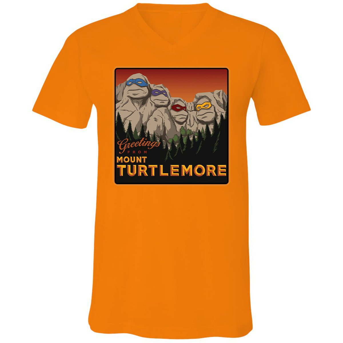 Unisex V-Neck T-Shirt - DLN6QMSL - Orange - 11