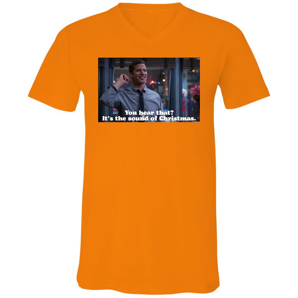 Unisex V-Neck T-Shirt - F5A8WEVX - Orange - 11