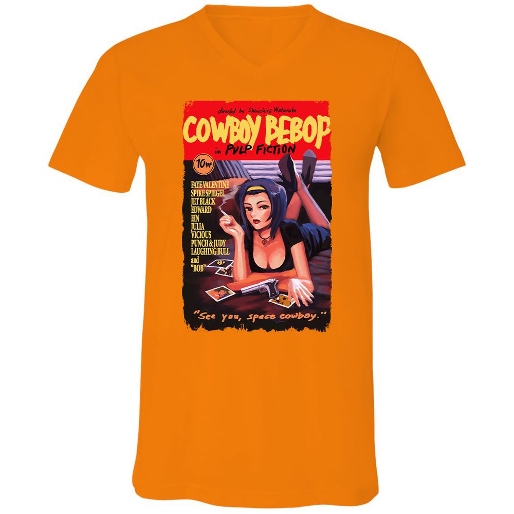 Unisex V-Neck T-Shirt - 9GMGYTK6 - Orange - 11