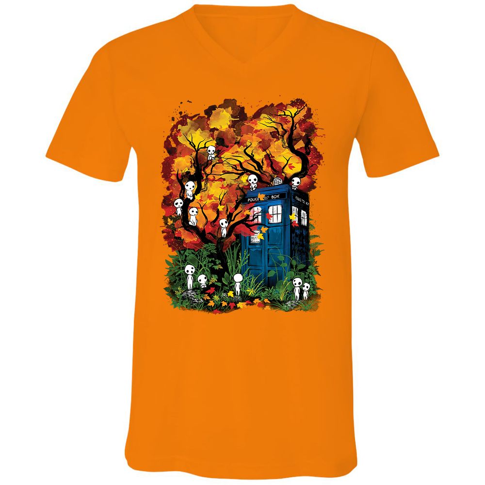 Unisex V-Neck T-Shirt - 57R19E23 - Orange - 11