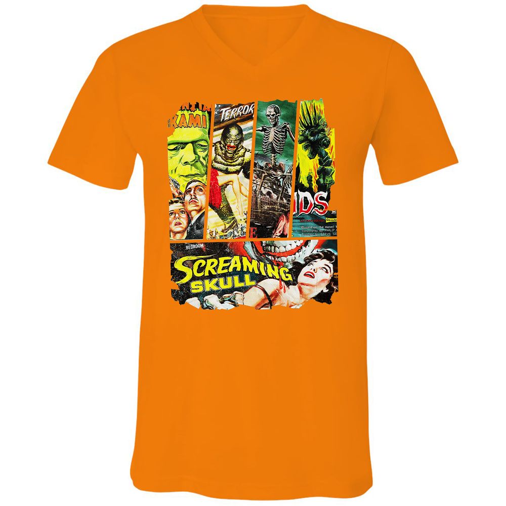 Unisex V-Neck T-Shirt - P6ECZBZC - Orange - 11