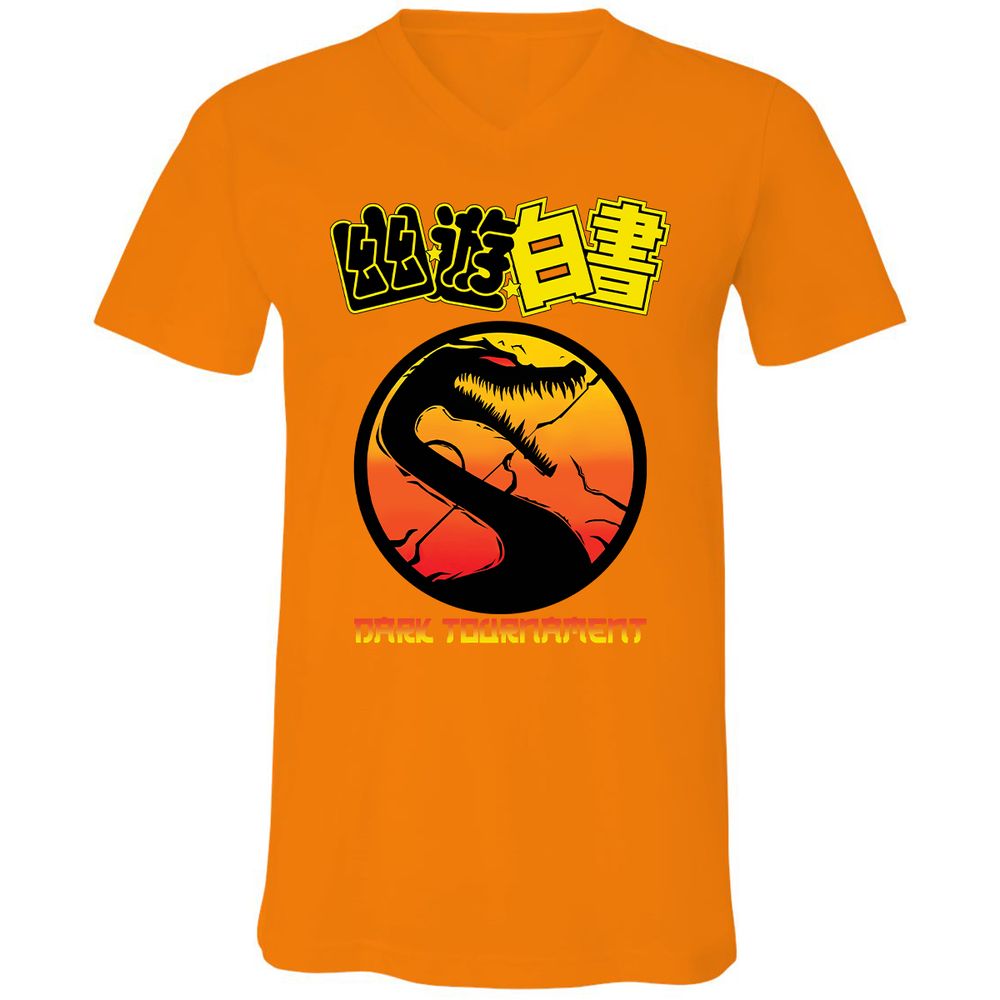 Unisex V-Neck T-Shirt - JKF6YFDC - Orange - 11