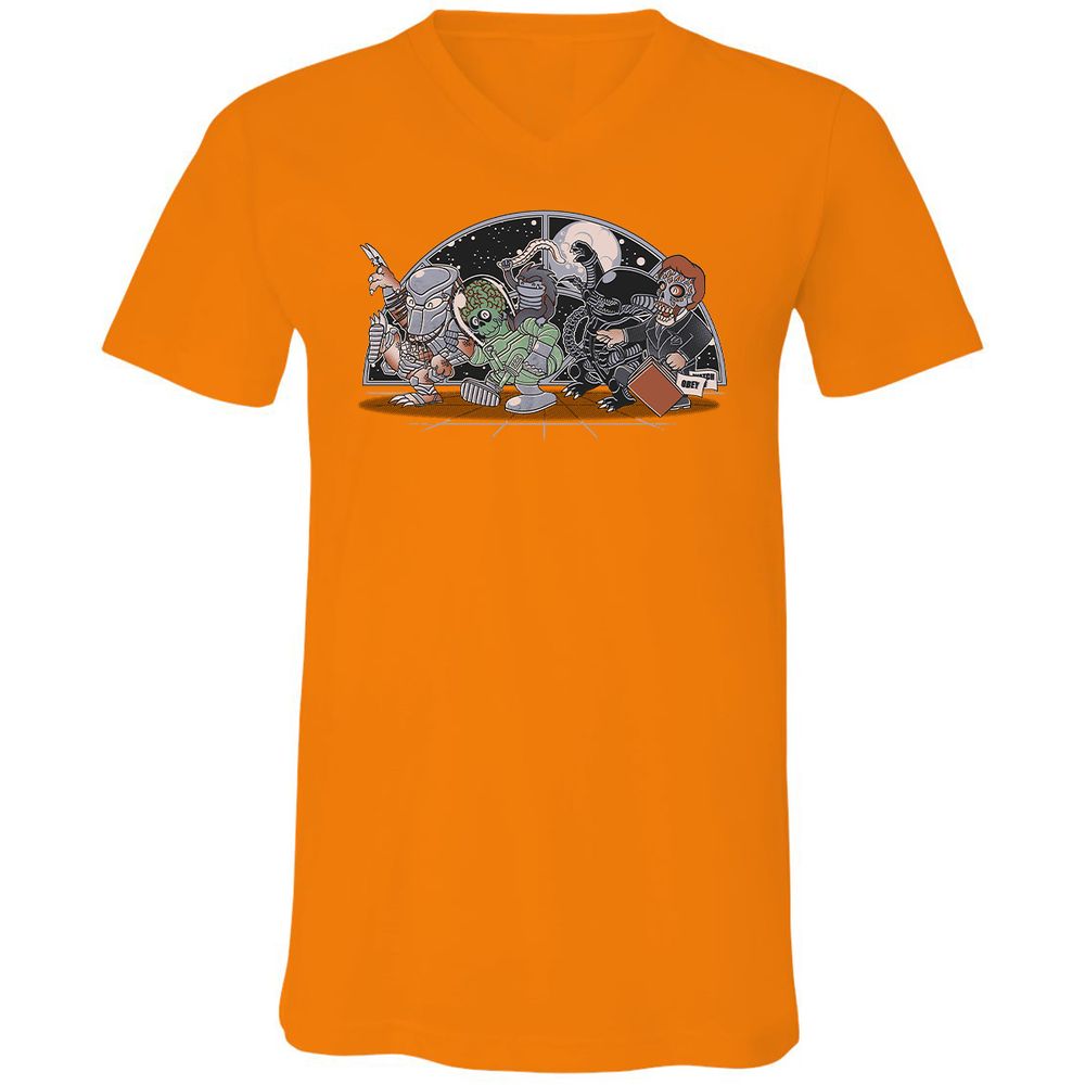 Unisex V-Neck T-Shirt - 8N4DM9Y6 - Orange - 11
