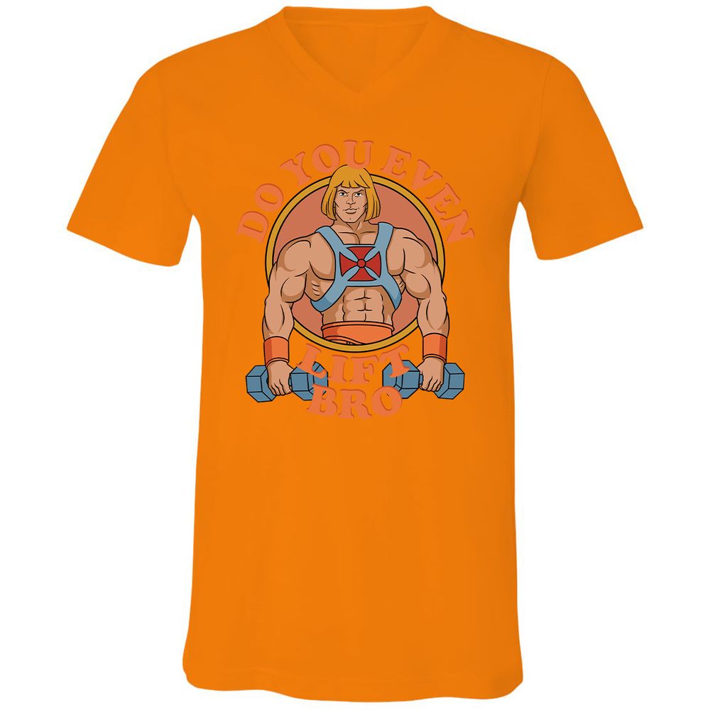 Unisex V-Neck T-Shirt - 7D3ZNB81 - Orange - 11