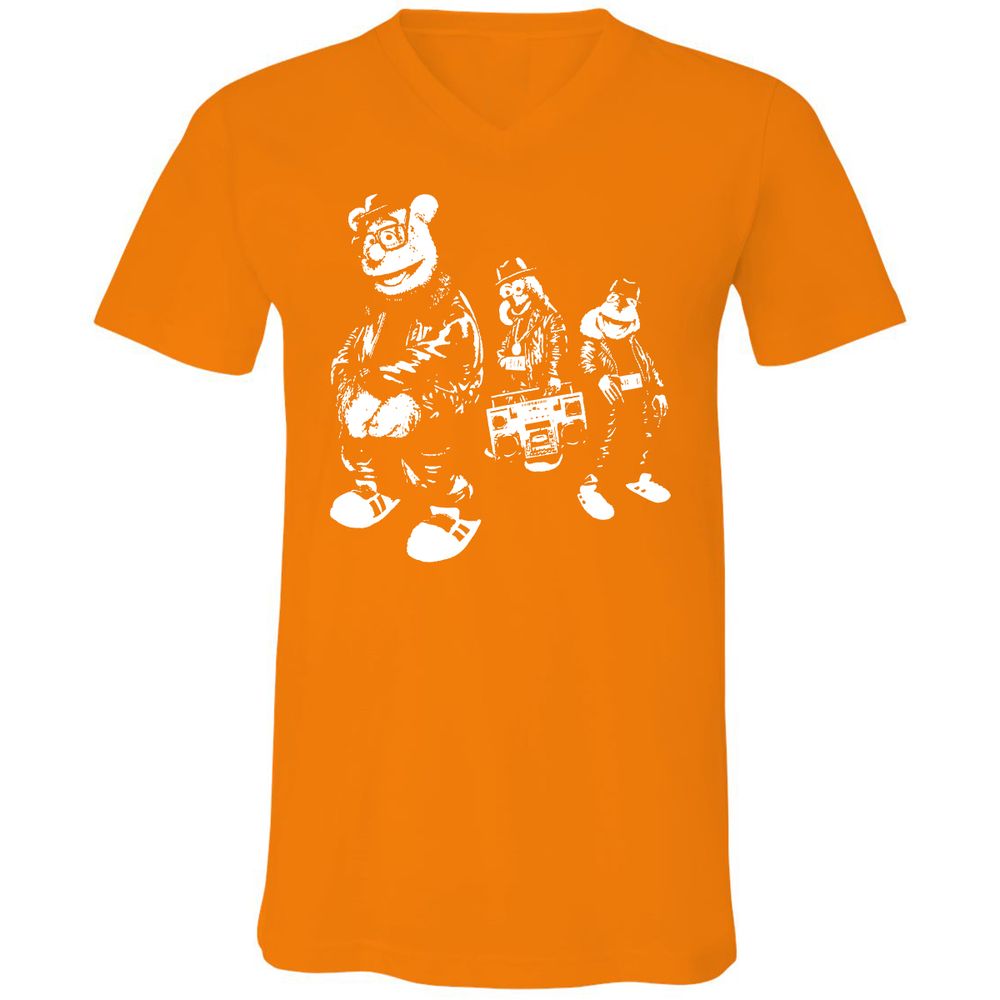 Unisex V-Neck T-Shirt - TSAXBR39 - Orange - 11