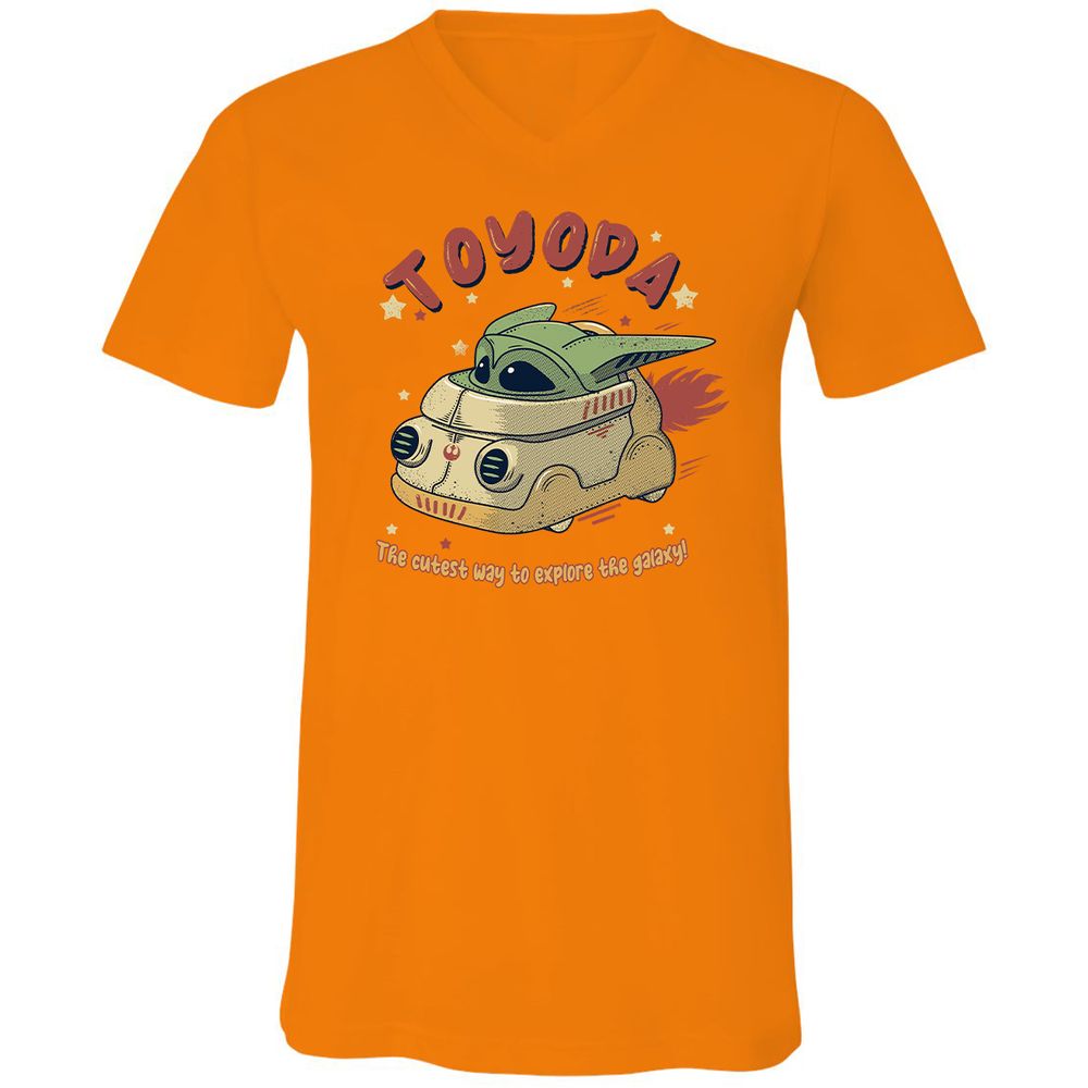 Unisex V-Neck T-Shirt - 3QBFHH1V - Orange - 11