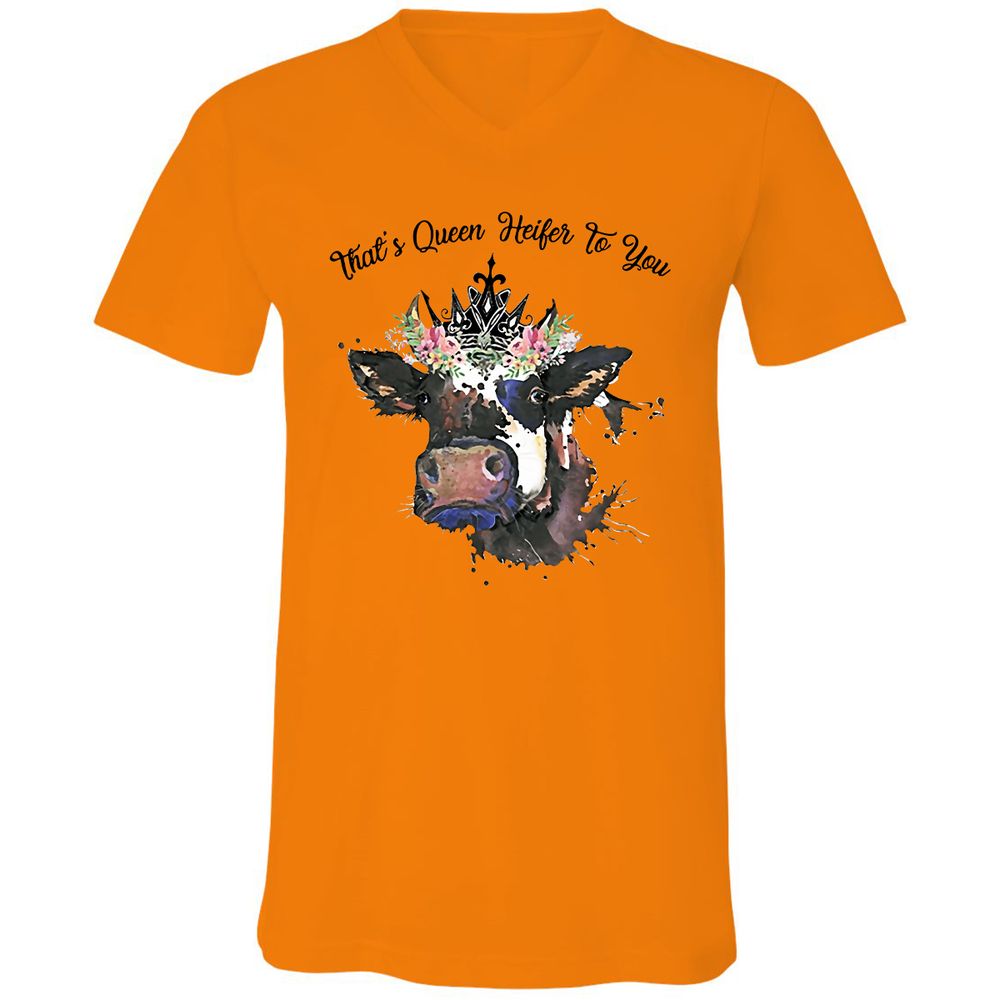 Unisex V-Neck T-Shirt - JLHFM3WA - Orange - 11