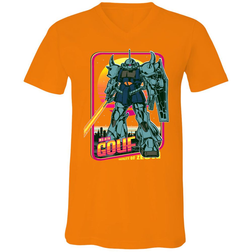 Unisex V-Neck T-Shirt - KXQYF9RH - Orange - 11