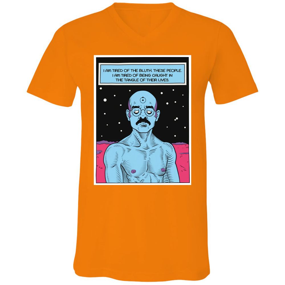Unisex V-Neck T-Shirt - WZRZQ642 - Orange - 11