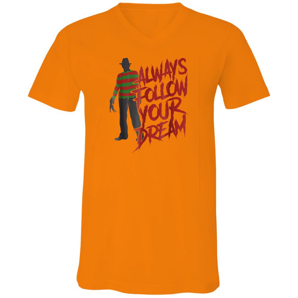 Unisex V-Neck T-Shirt - GDYDKJDM - Orange - 11