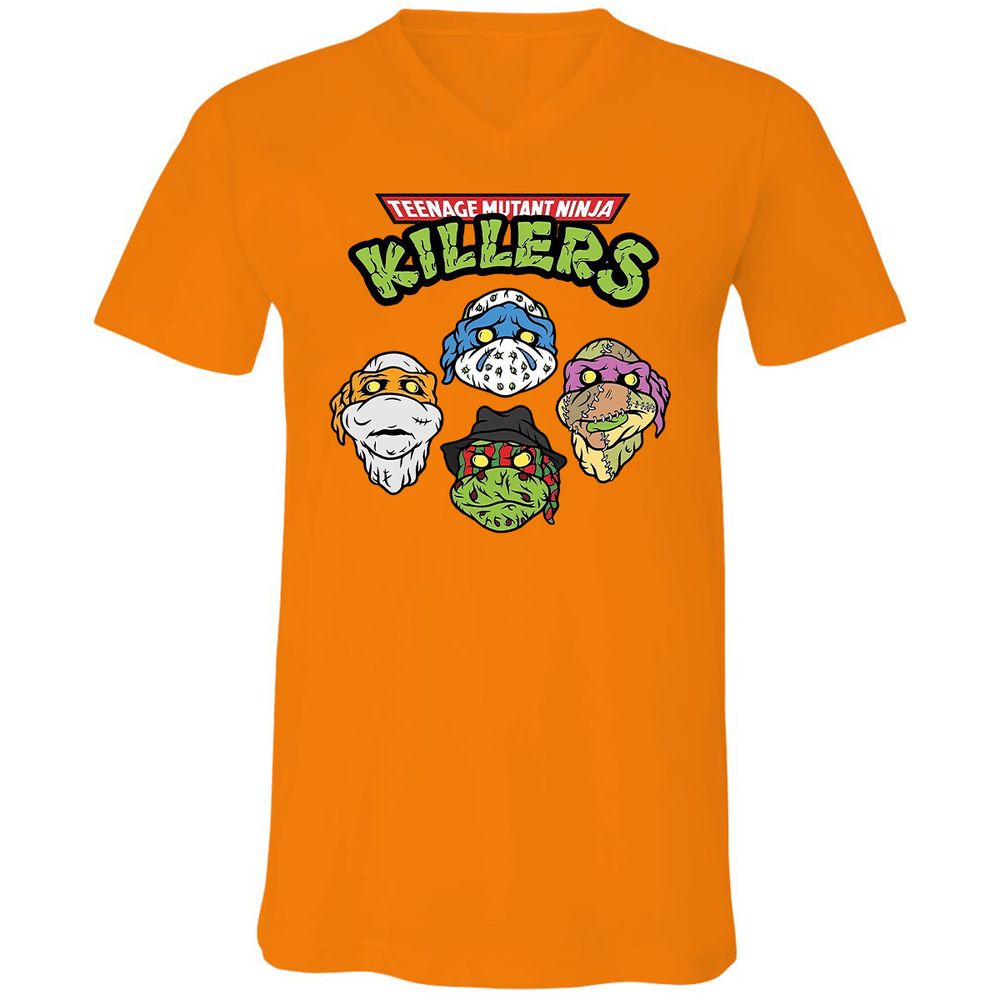 Unisex V-Neck T-Shirt - 844EYH3U - Orange - 11