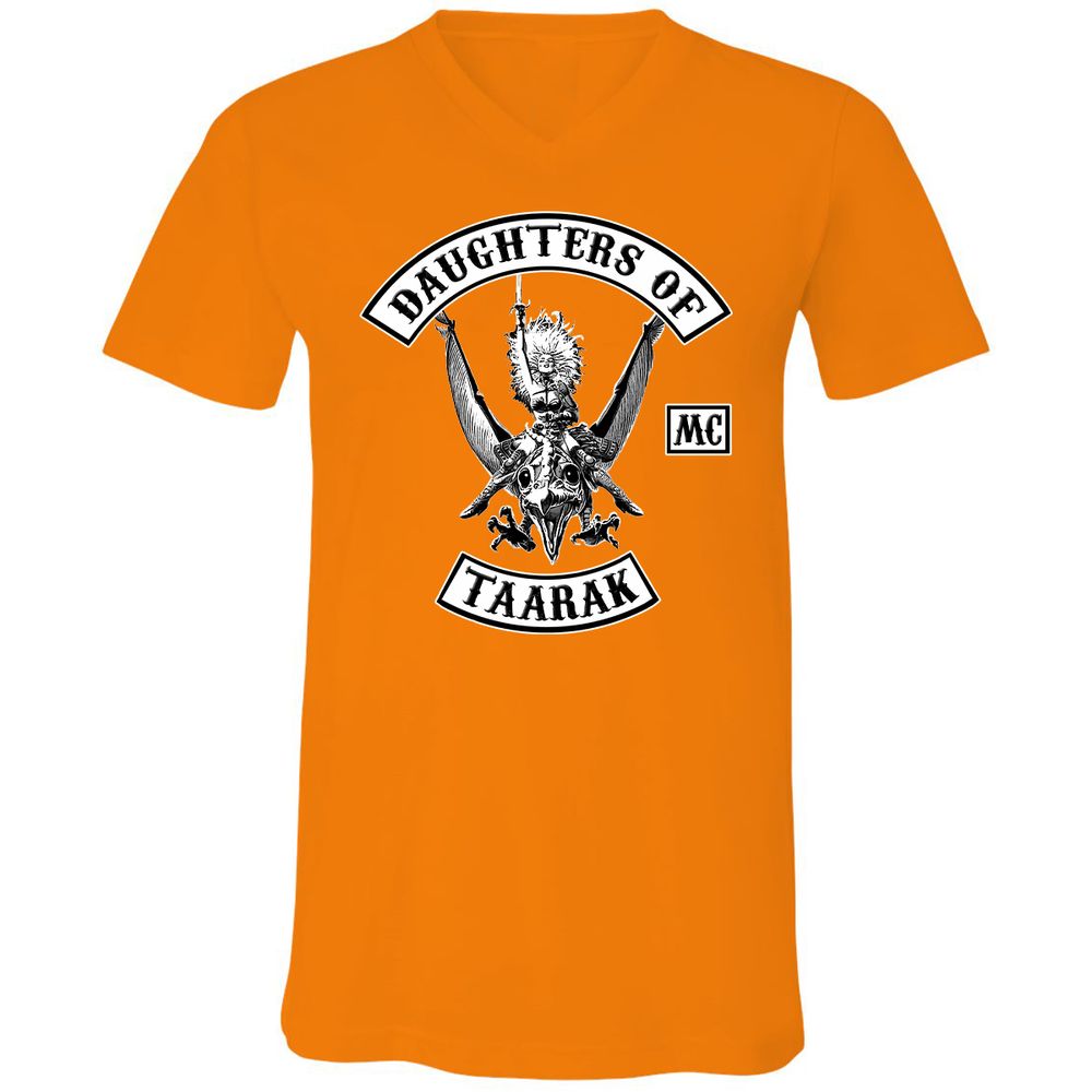 Unisex V-Neck T-Shirt - 5A9VQ2FG - Orange - 11