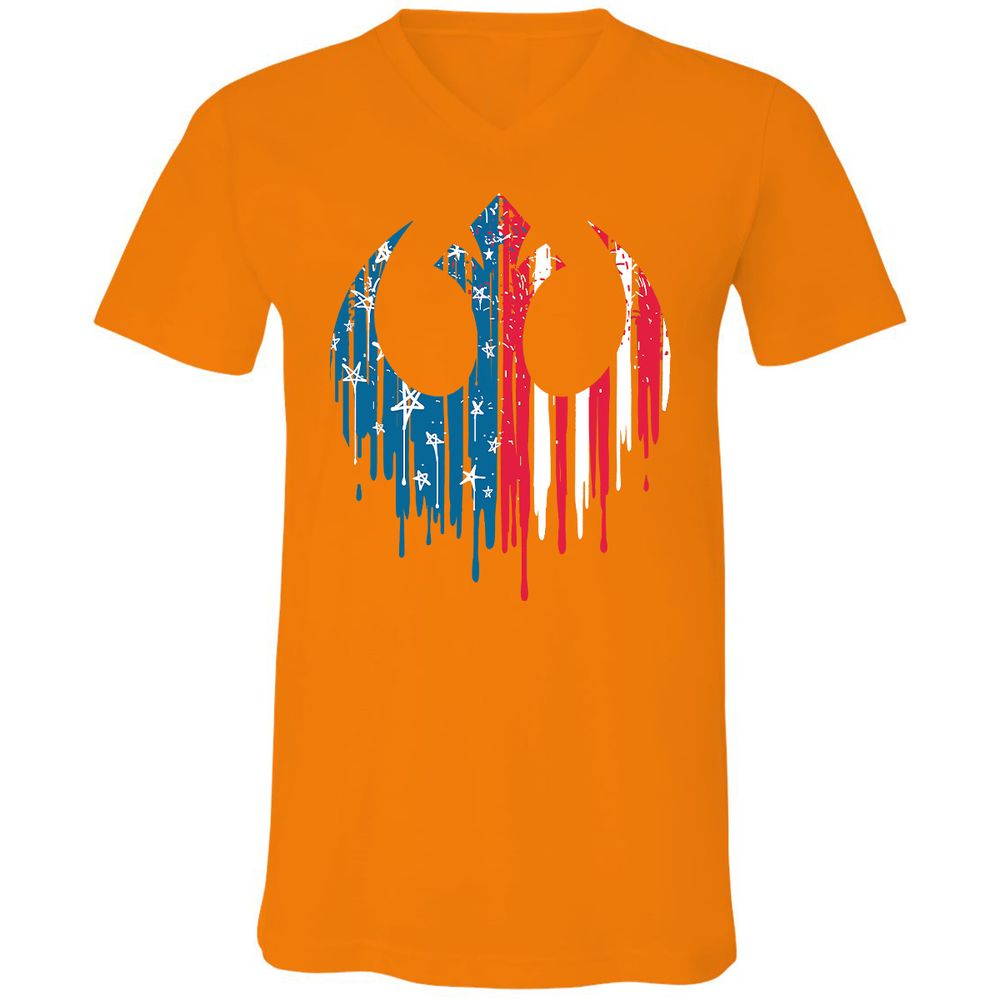 Unisex V-Neck T-Shirt - 6MXHH2TR - Orange - 11