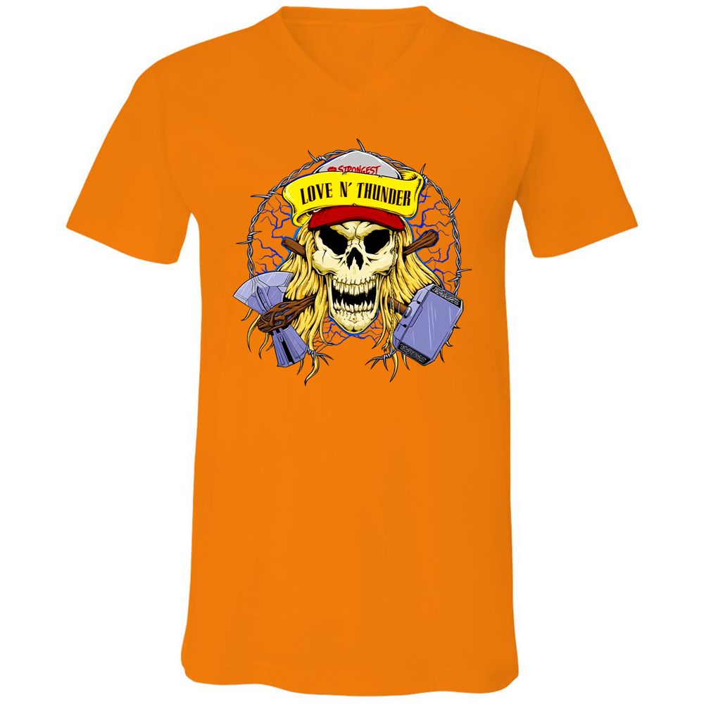 Unisex V-Neck T-Shirt - QT1H9JAL - Orange - 11