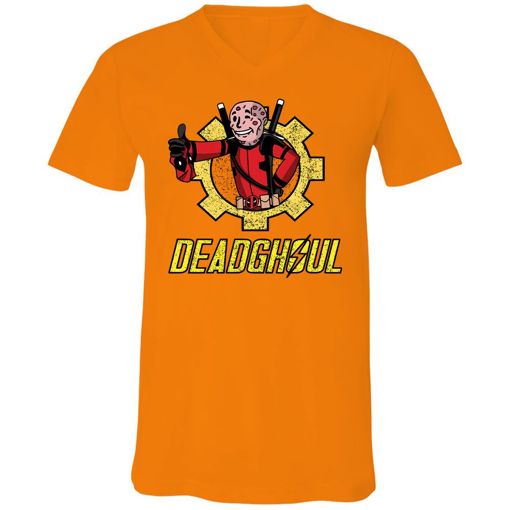 Unisex V-Neck T-Shirt - QWP3K85C - Orange - 11