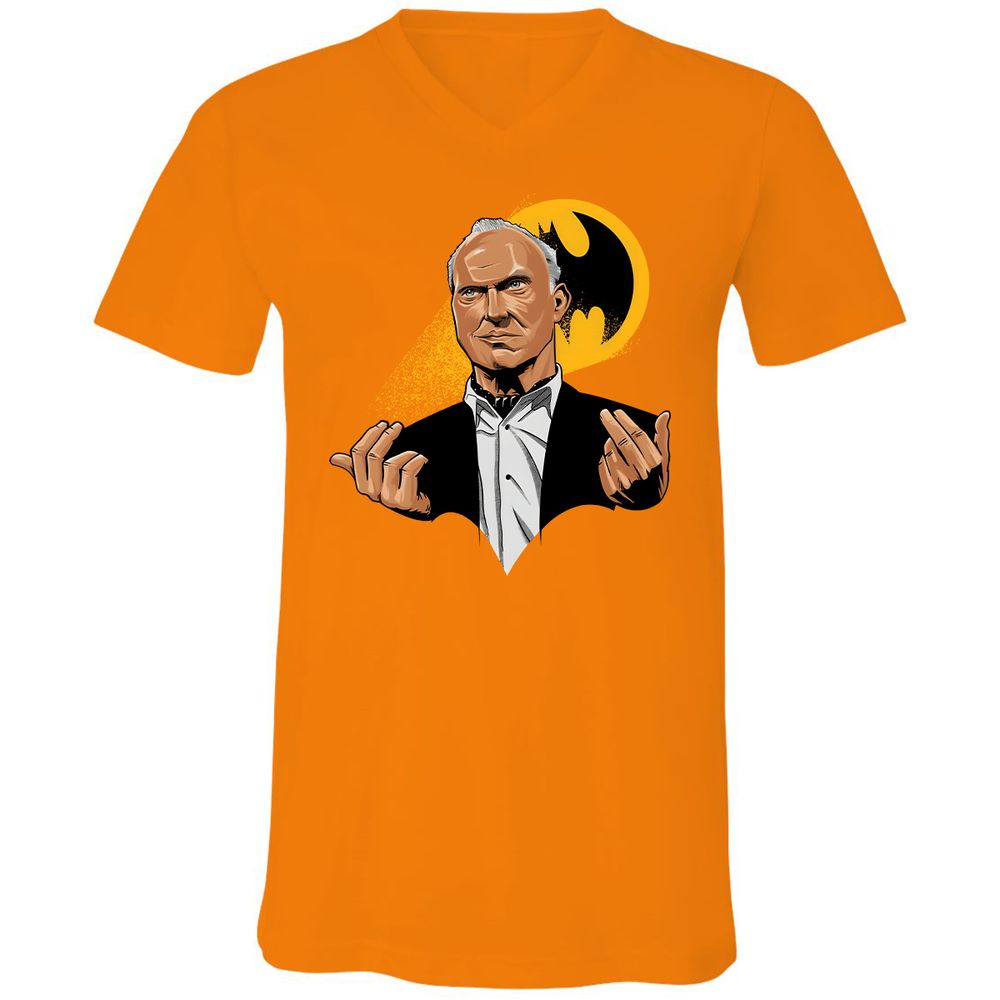 Unisex V-Neck T-Shirt - Q2ZS4ETE - Orange - 11