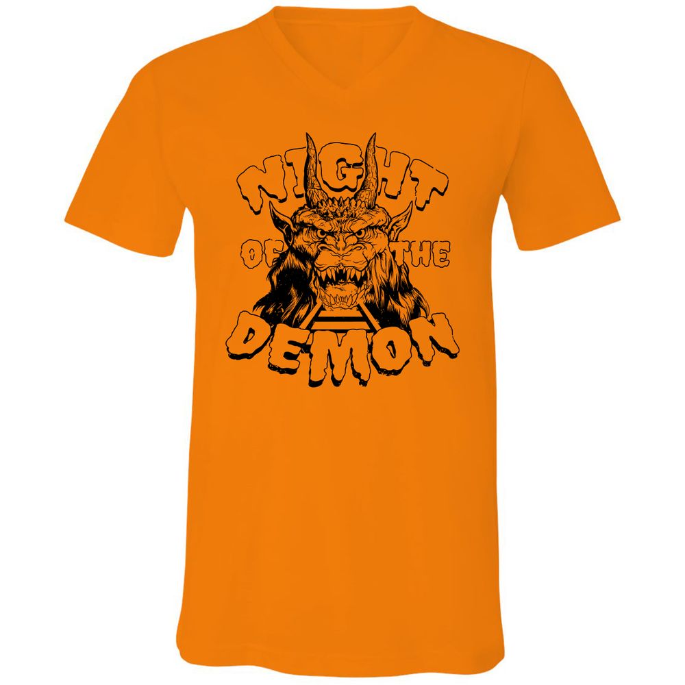 Unisex V-Neck T-Shirt - B6MJF9XZ - Orange - 11