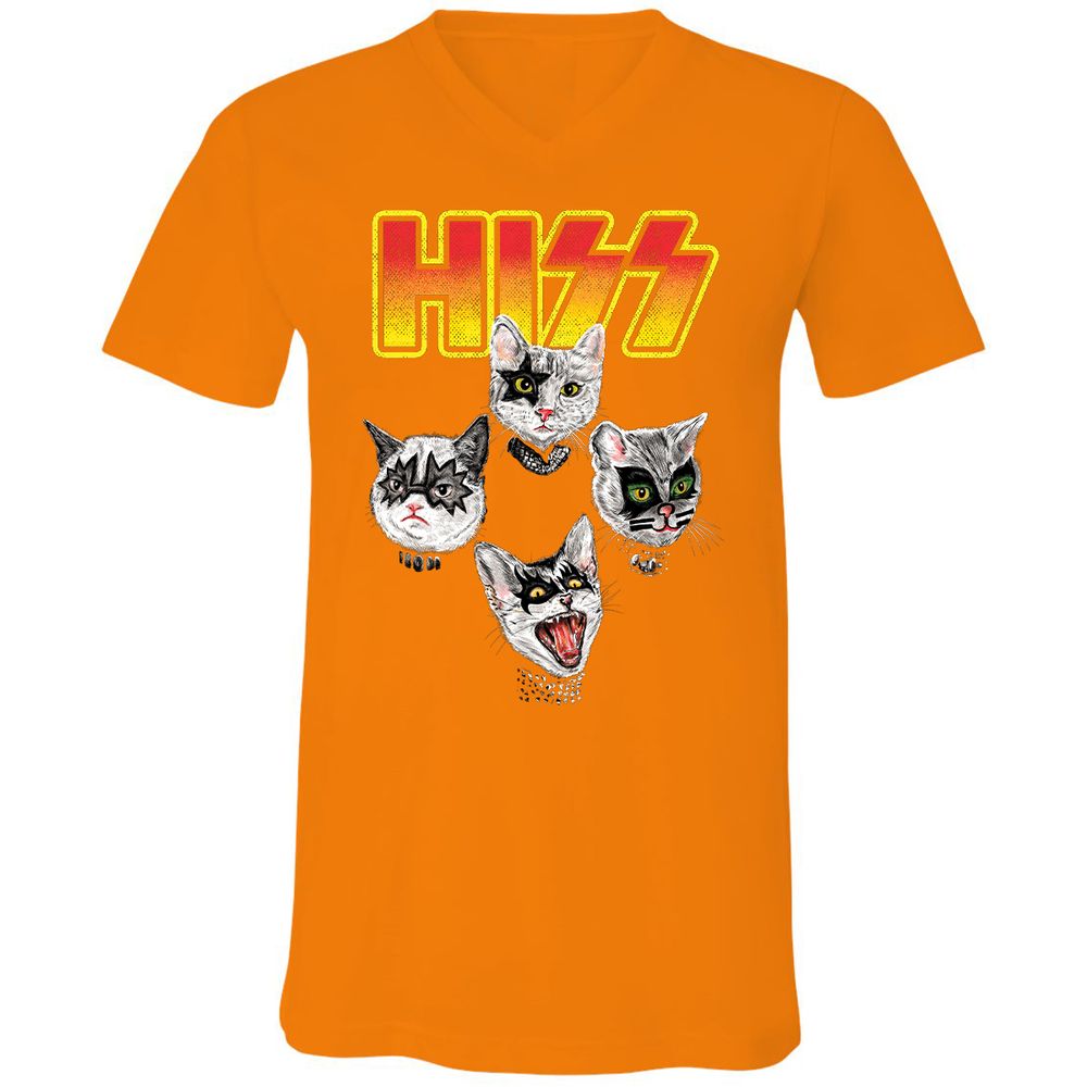 Unisex V-Neck T-Shirt - GQM746DC - Orange - 11