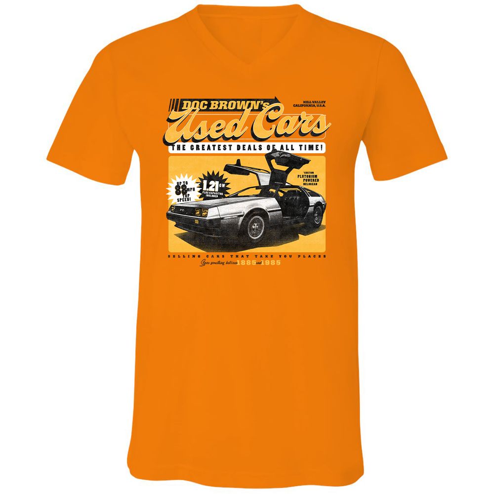 Unisex V-Neck T-Shirt - FK7WTCYD - Orange - 11