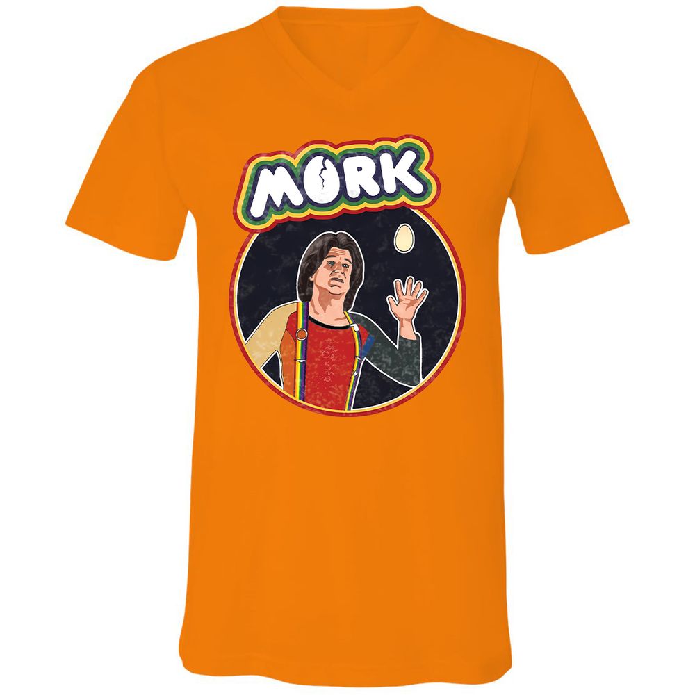 Unisex V-Neck T-Shirt - LWM9SJV7 - Orange - 11