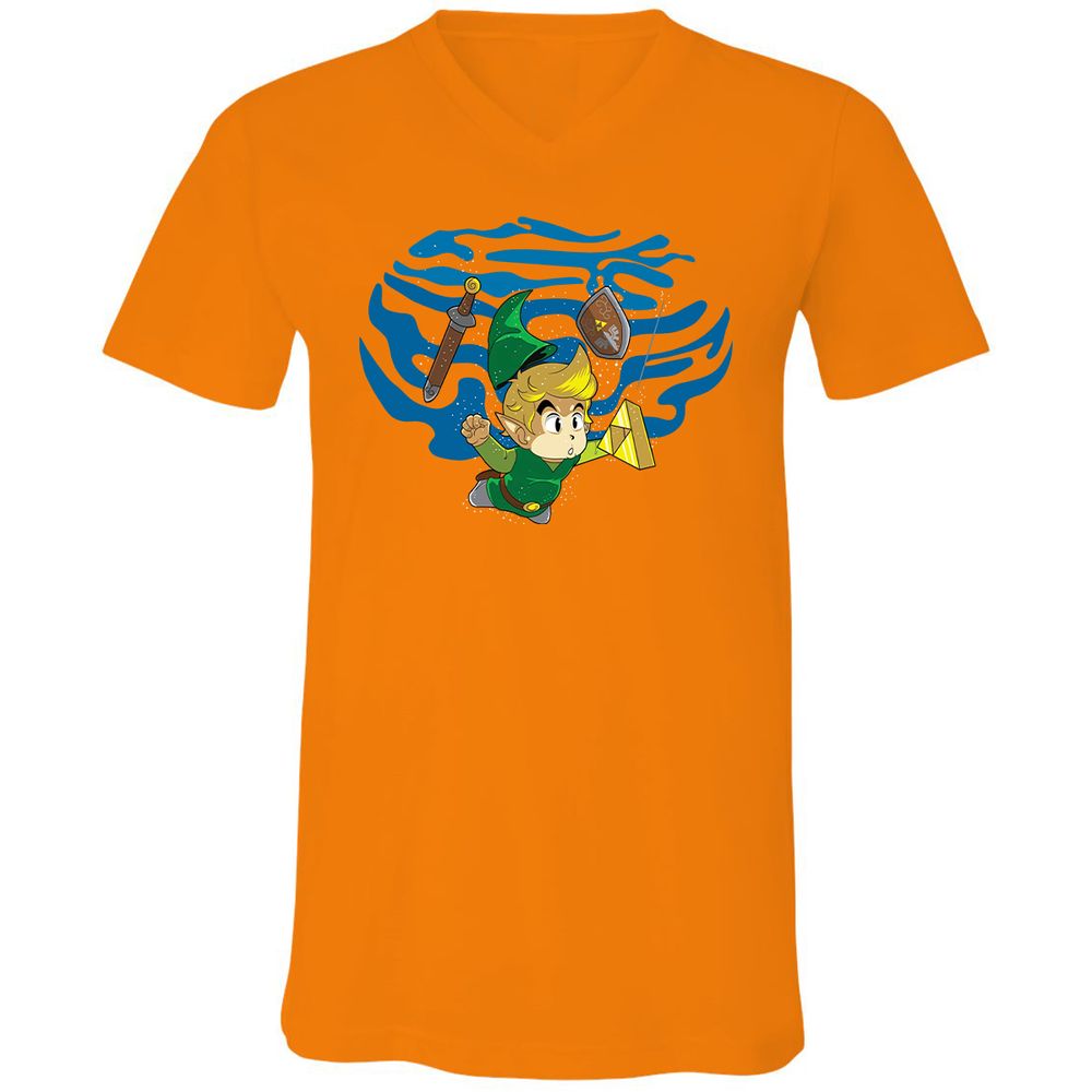 Unisex V-Neck T-Shirt - TWEKVJS2 - Orange - 11