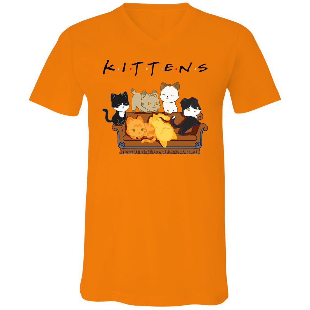 Unisex V-Neck T-Shirt - GD46DACM - Orange - 11