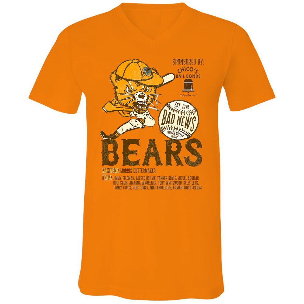 Unisex V-Neck T-Shirt - HV6RQVXQ - Orange - 11