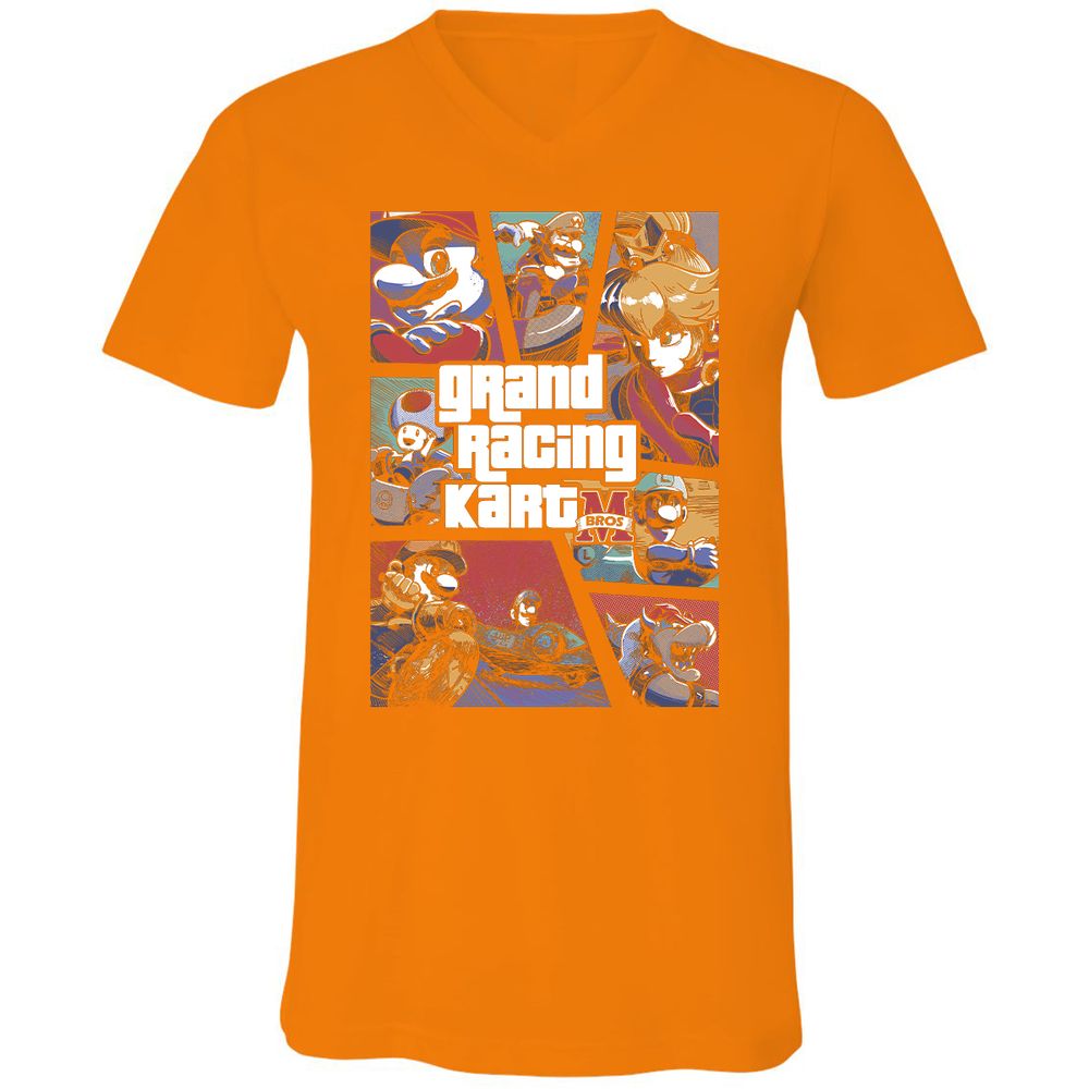Unisex V-Neck T-Shirt - LU33VTL4 - Orange - 11