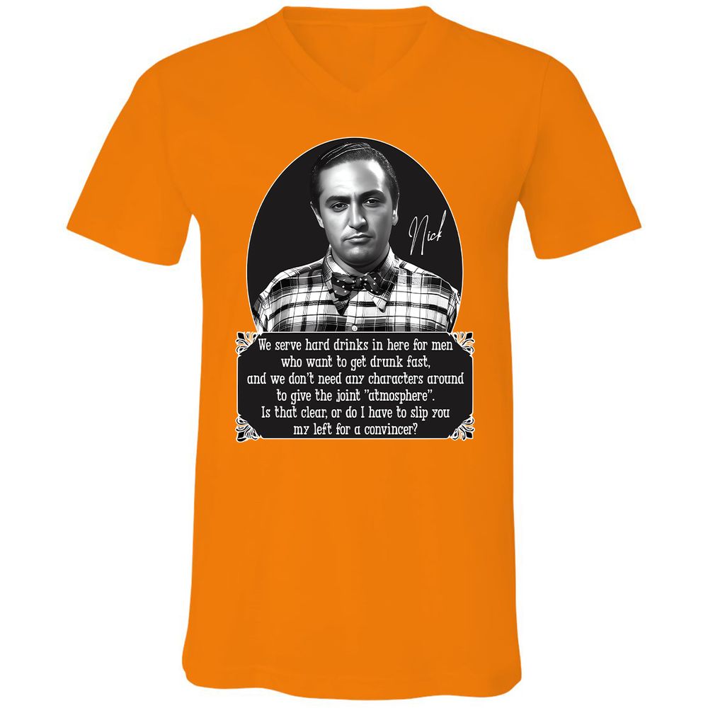Unisex V-Neck T-Shirt - HN55QJZX - Orange - 11