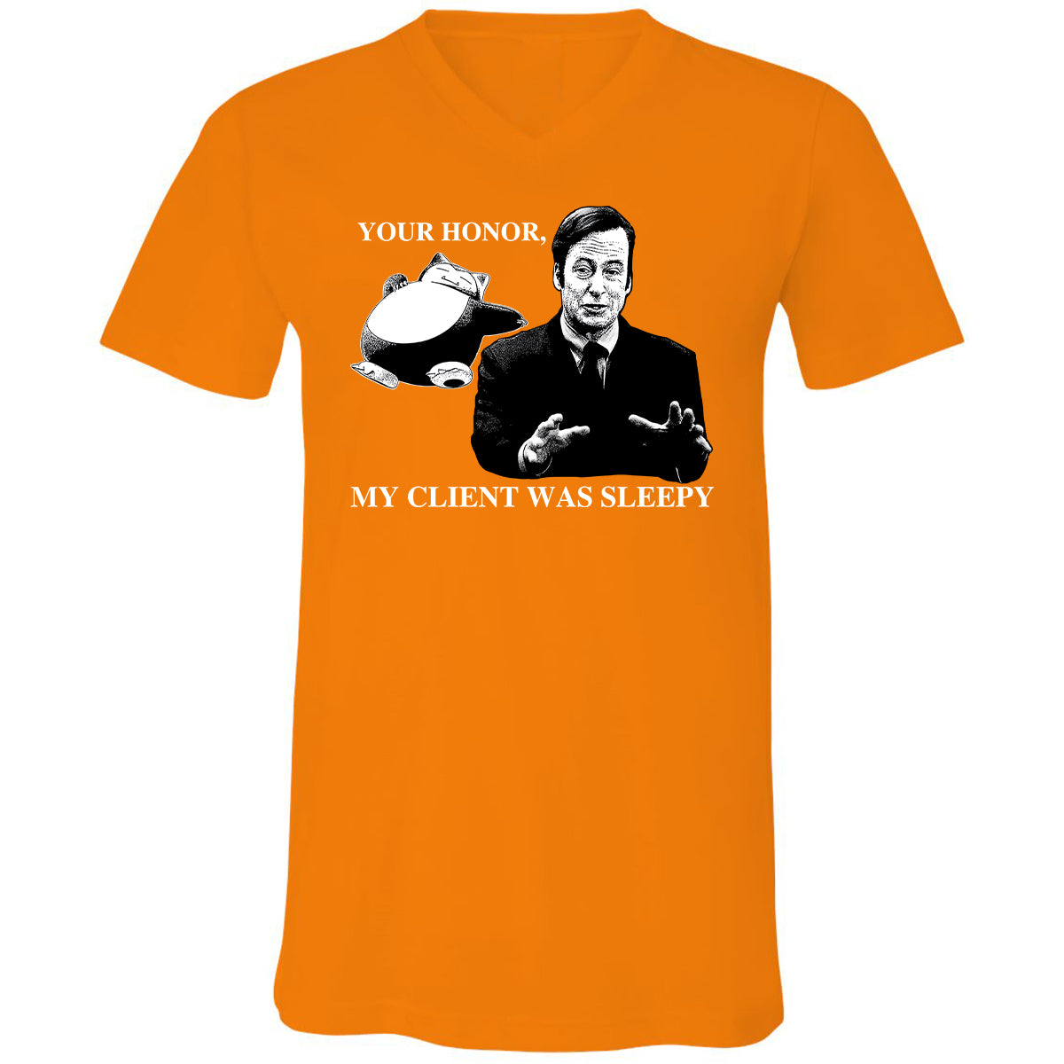 Unisex V-Neck T-Shirt - TKA8AKHV - Orange - 11