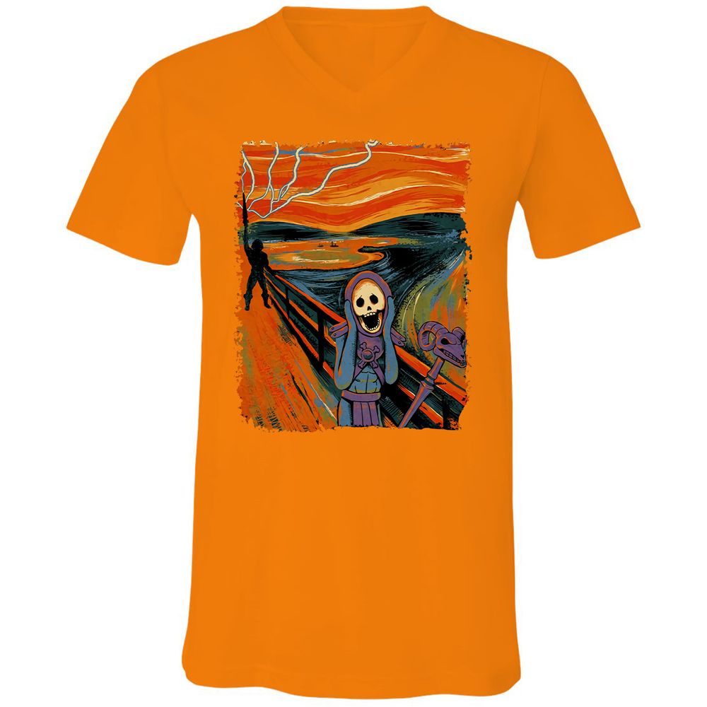 Unisex V-Neck T-Shirt - M87G3SAJ - Orange - 11