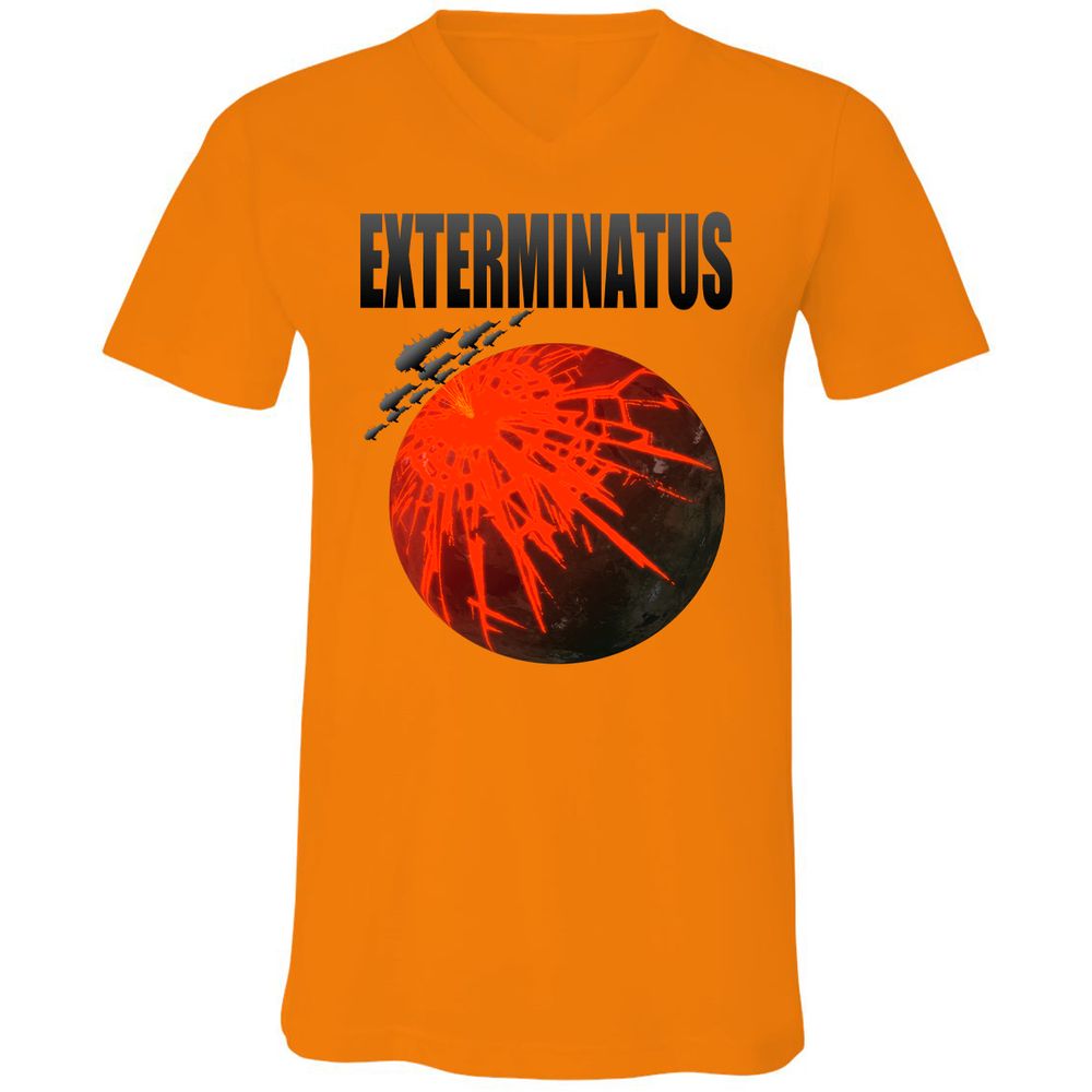 Unisex V-Neck T-Shirt - VJZCKVEC - Orange - 11
