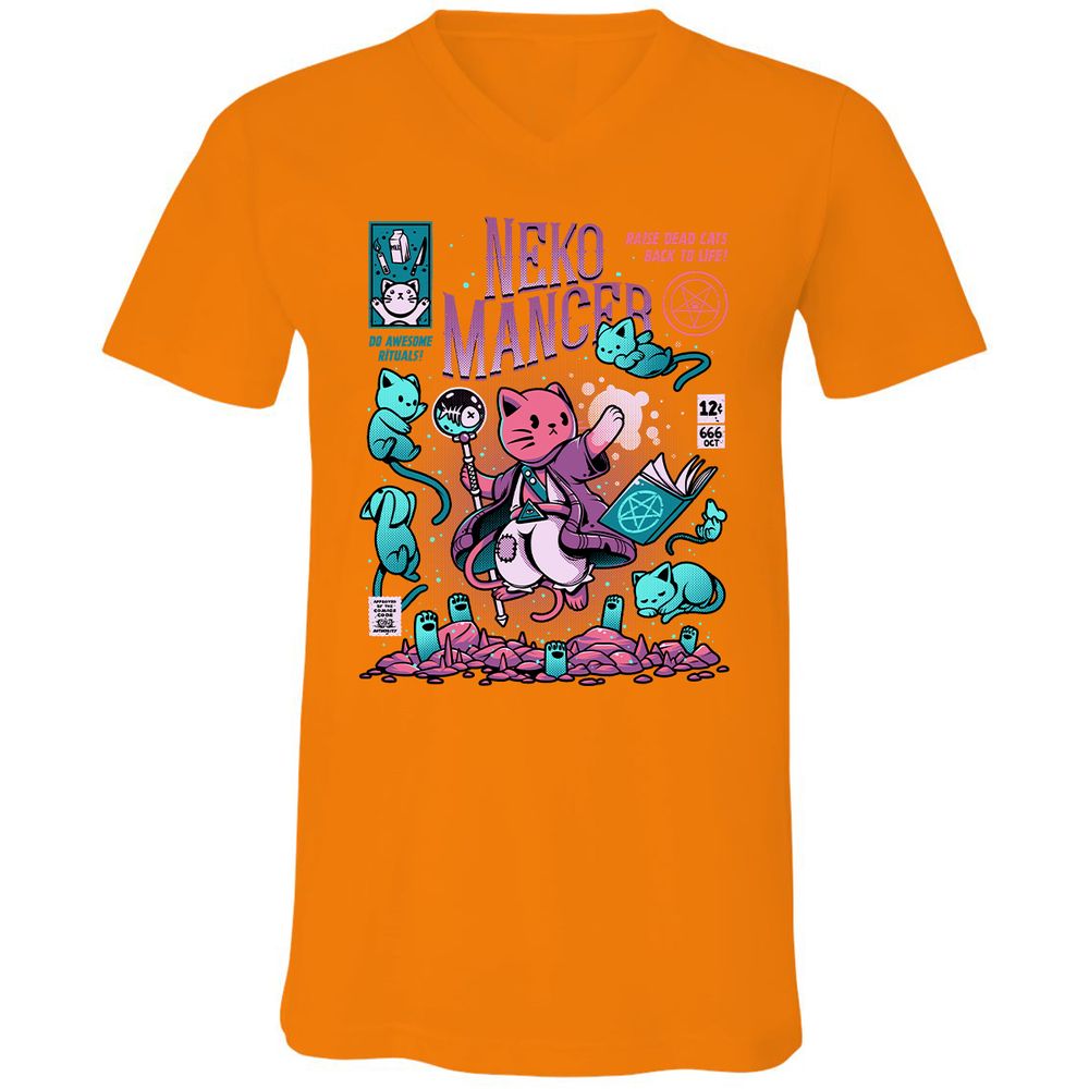 Unisex V-Neck T-Shirt - 1U1A5B9E - Orange - 11