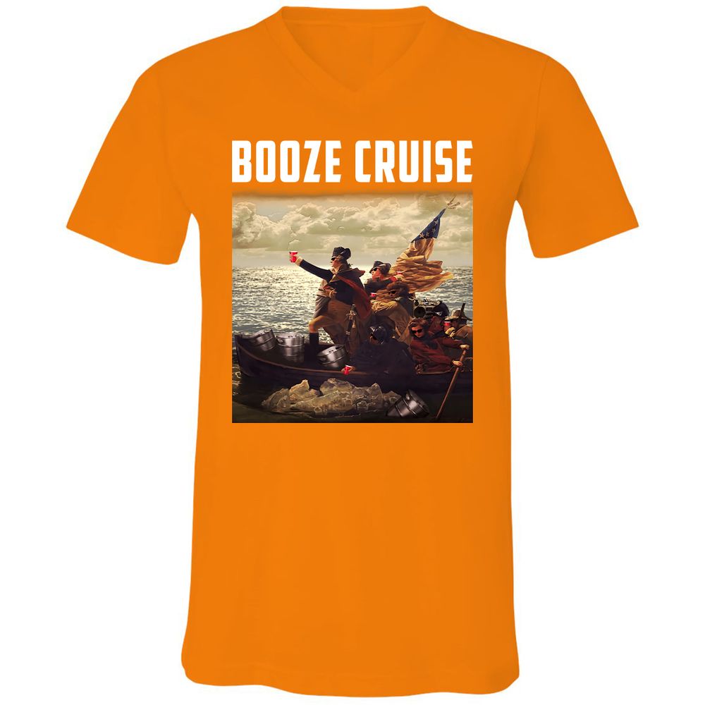 Unisex V-Neck T-Shirt - UNUFGRZX - Orange - 11