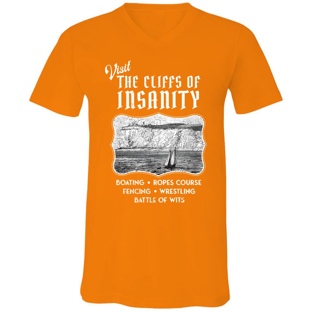 Unisex V-Neck T-Shirt - C8MAHKCY - Orange - 11