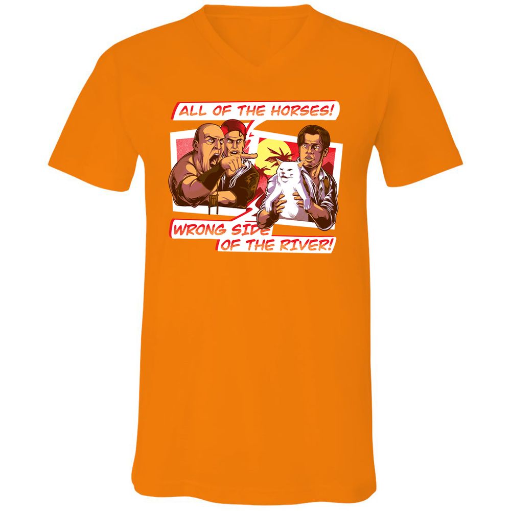 Unisex V-Neck T-Shirt - AZ8CQ8NF - Orange - 11