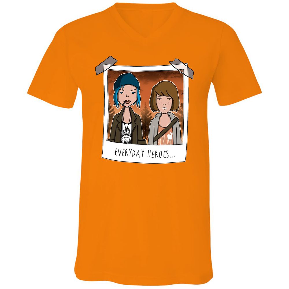 Unisex V-Neck T-Shirt - 153JYP8S - Orange - 11