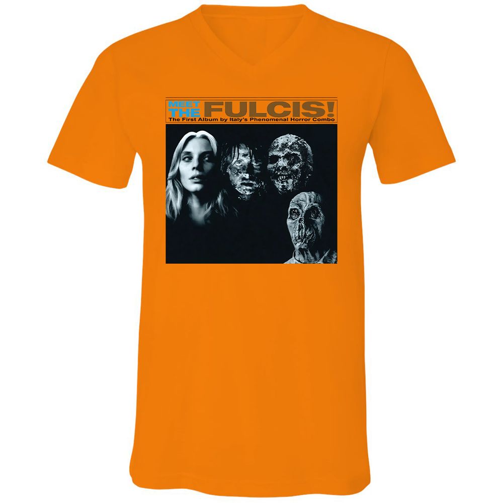 Unisex V-Neck T-Shirt - J26RGWF9 - Orange - 11