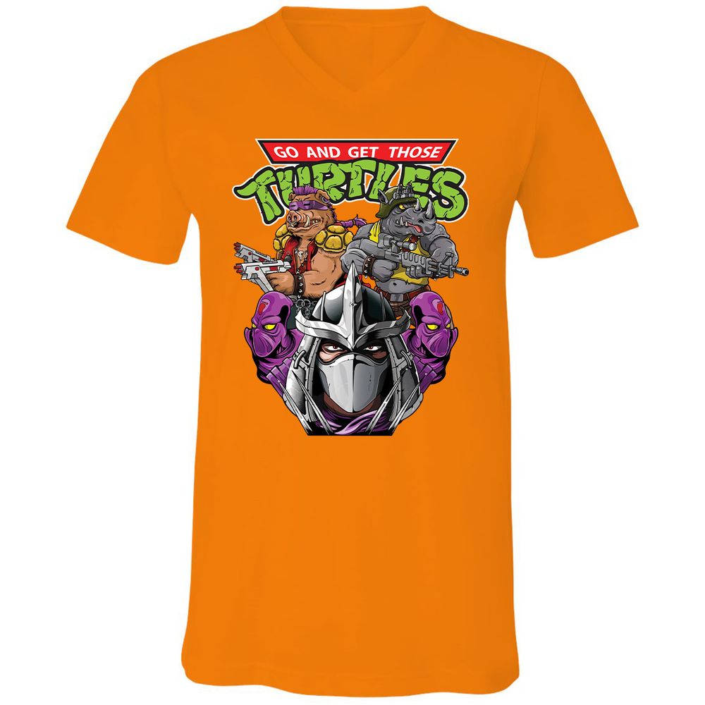 Unisex V-Neck T-Shirt - 73V5KE4S - Orange - 11