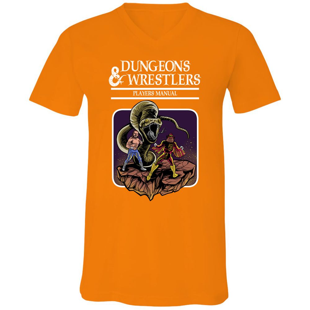 Unisex V-Neck T-Shirt - DJUVVQE4 - Orange - 11