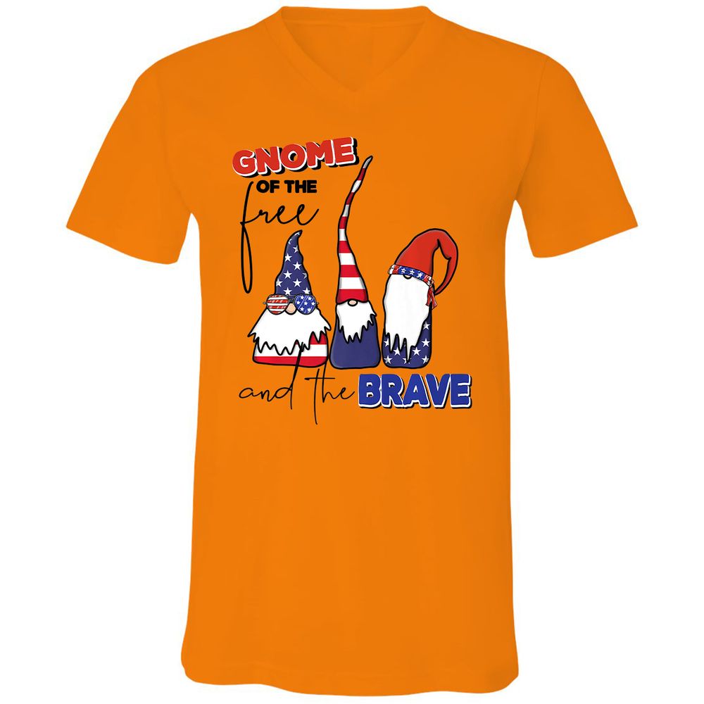 Unisex V-Neck T-Shirt - K89GRAUJ - Orange - 11