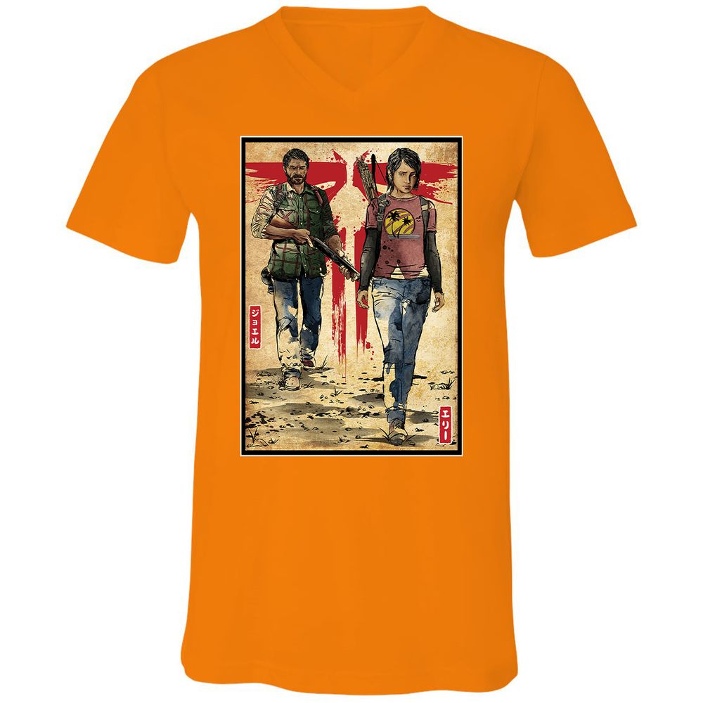 Unisex V-Neck T-Shirt - 2T2MF5JG - Orange - 11
