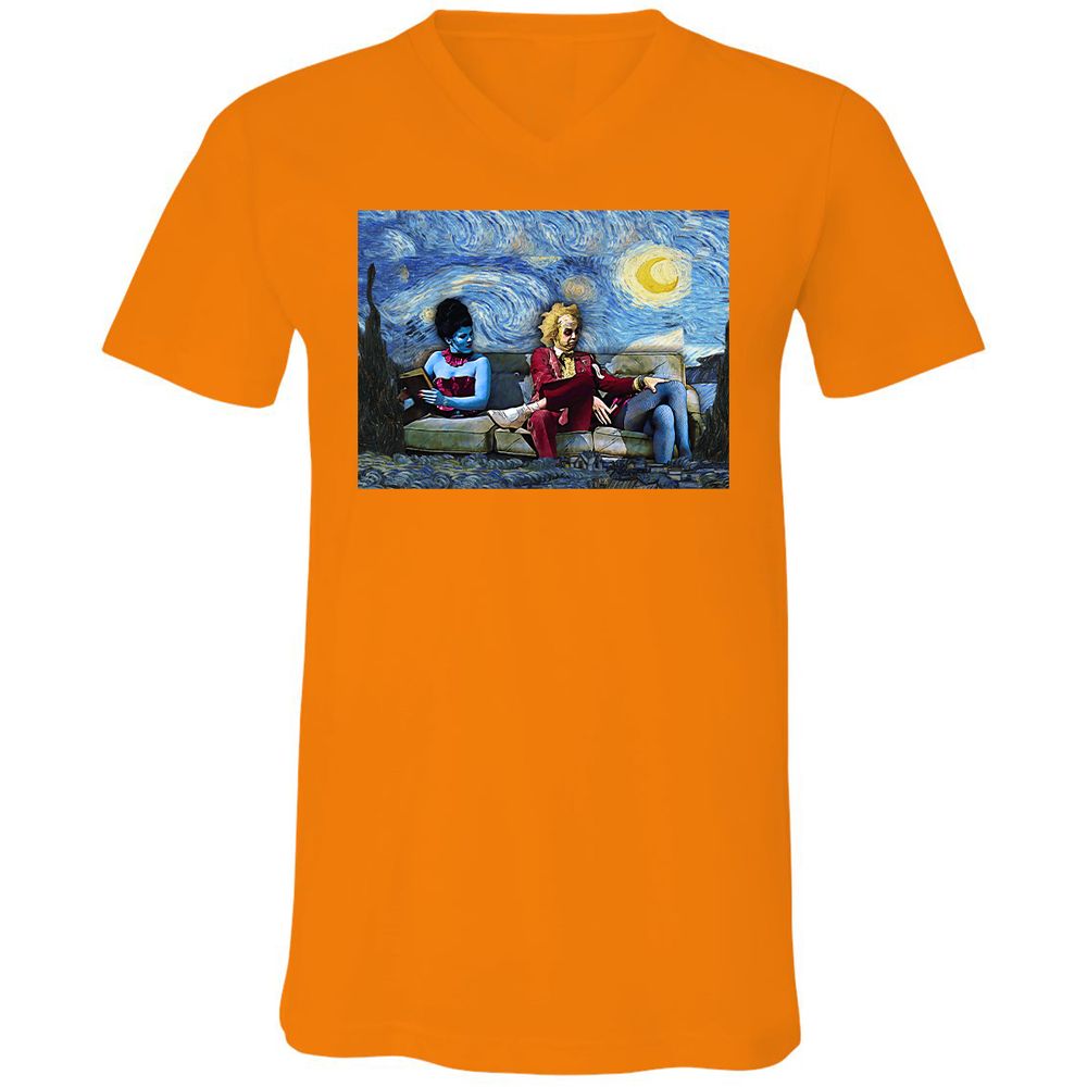 Unisex V-Neck T-Shirt - UCG35NQ5 - Orange - 11