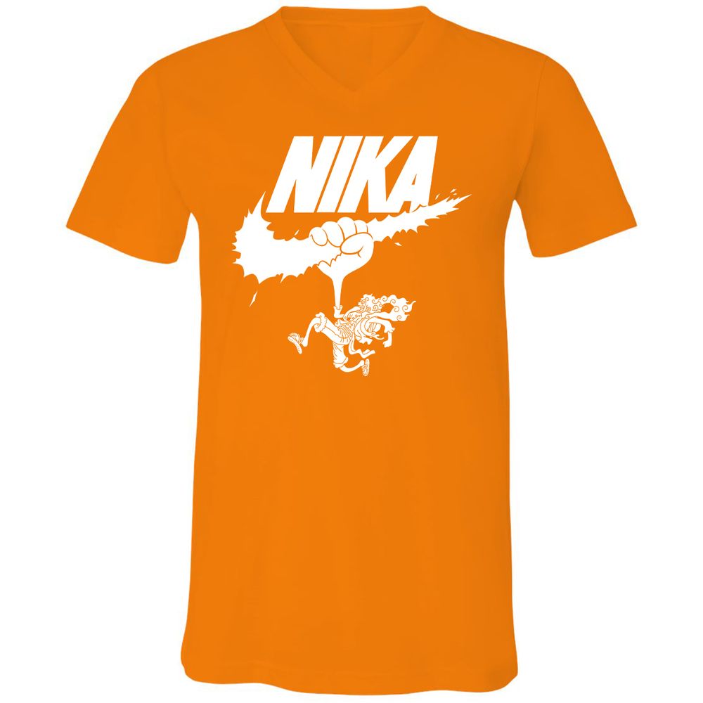 Unisex V-Neck T-Shirt - 8J69X42U - Orange - 11