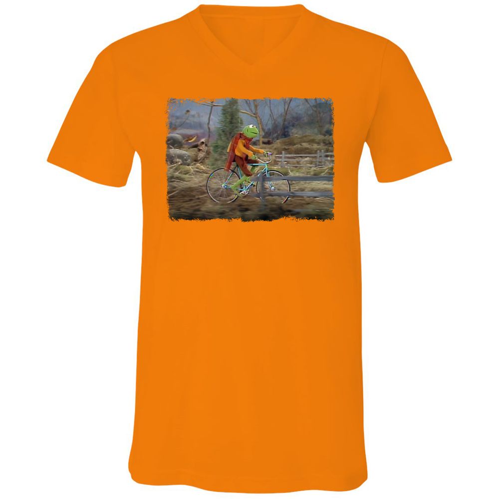 Unisex V-Neck T-Shirt - GNDHAHKS - Orange - 11