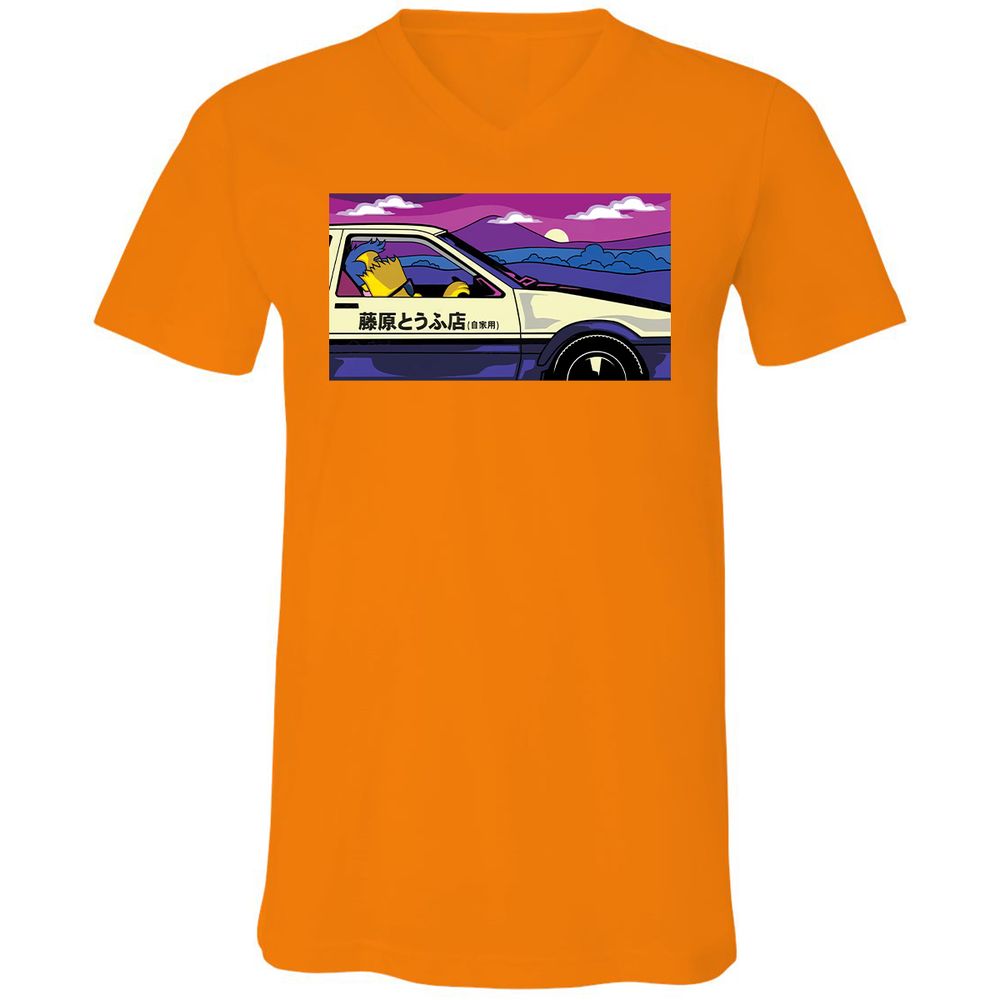 Unisex V-Neck T-Shirt - RKTEVZNB - Orange - 11